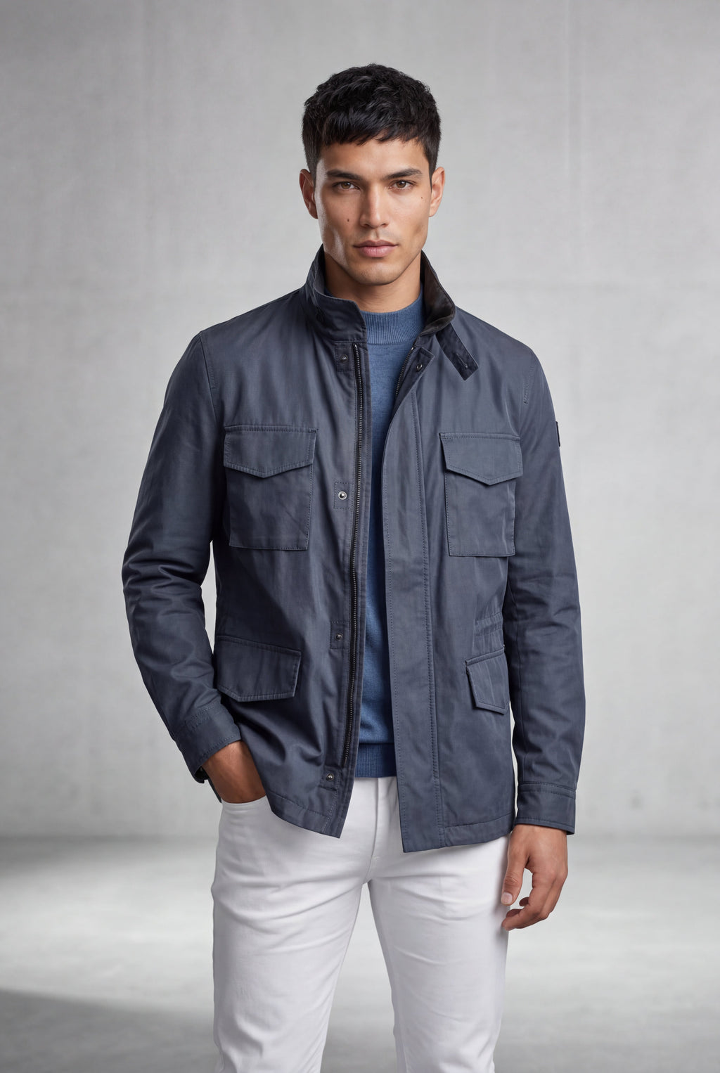 Liam | Matte Utility Pocket Field Jacket with Epaulettes