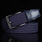 Liam | Men's Braided Stretch Belt with Trim and Buckle
