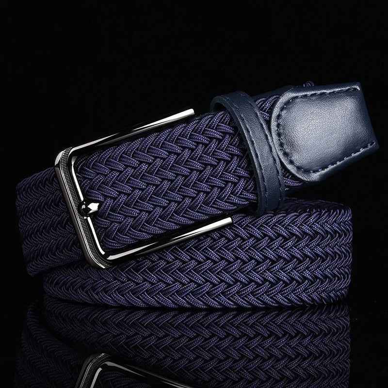Liam | Men's Braided Stretch Belt with Trim and Buckle