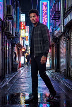 Liam | Men's Checked Plaid Classic Bomber Jacket with Ribbed Collar