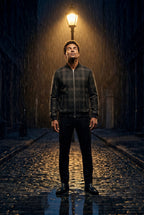 Liam | Men's Checked Plaid Classic Bomber Jacket with Ribbed Collar