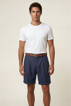 Elcevi | Pleated Front Tailored Above-Knee Shorts For Men