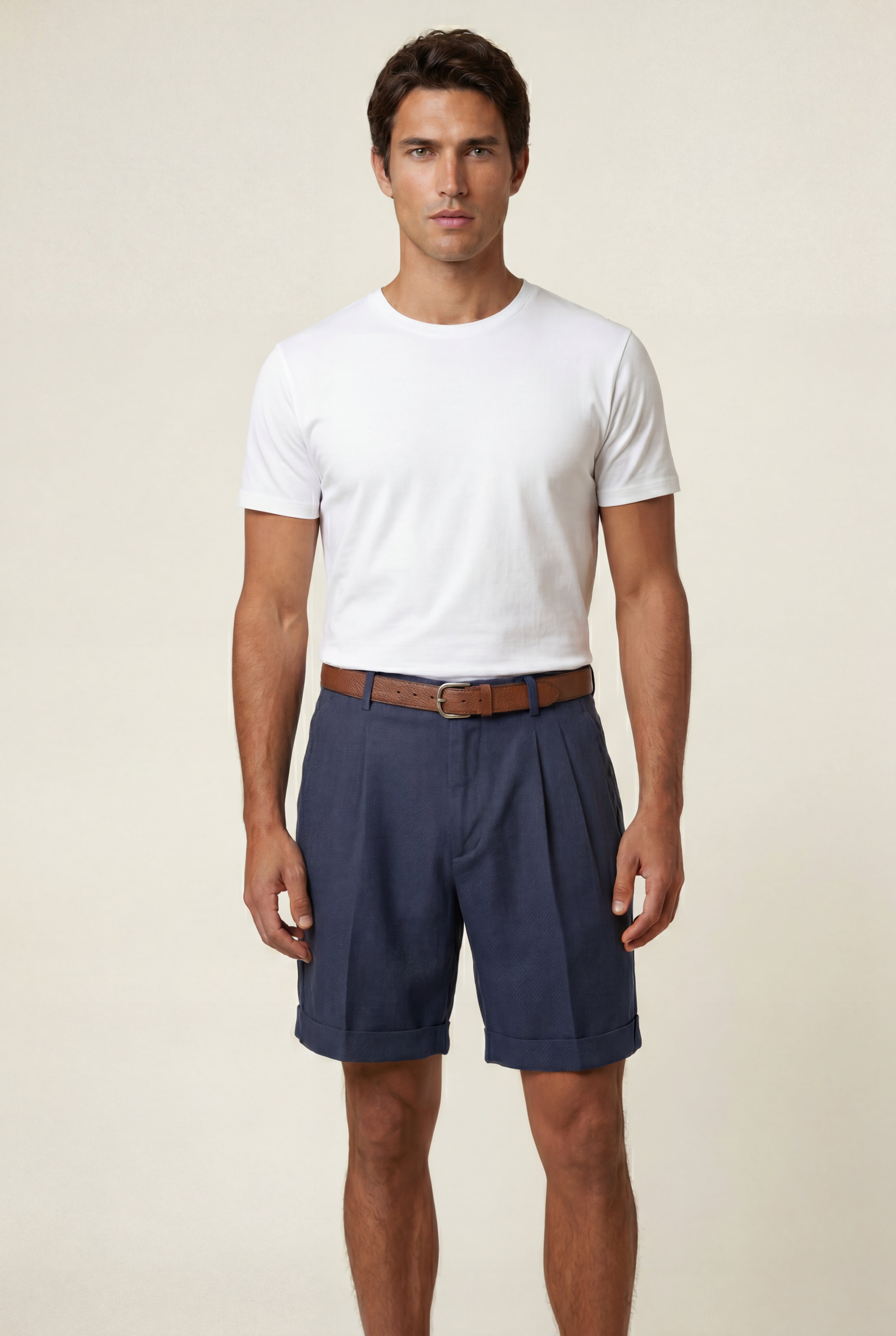 Gio | Men's Pleated Front Tailored Above-Knee Shorts