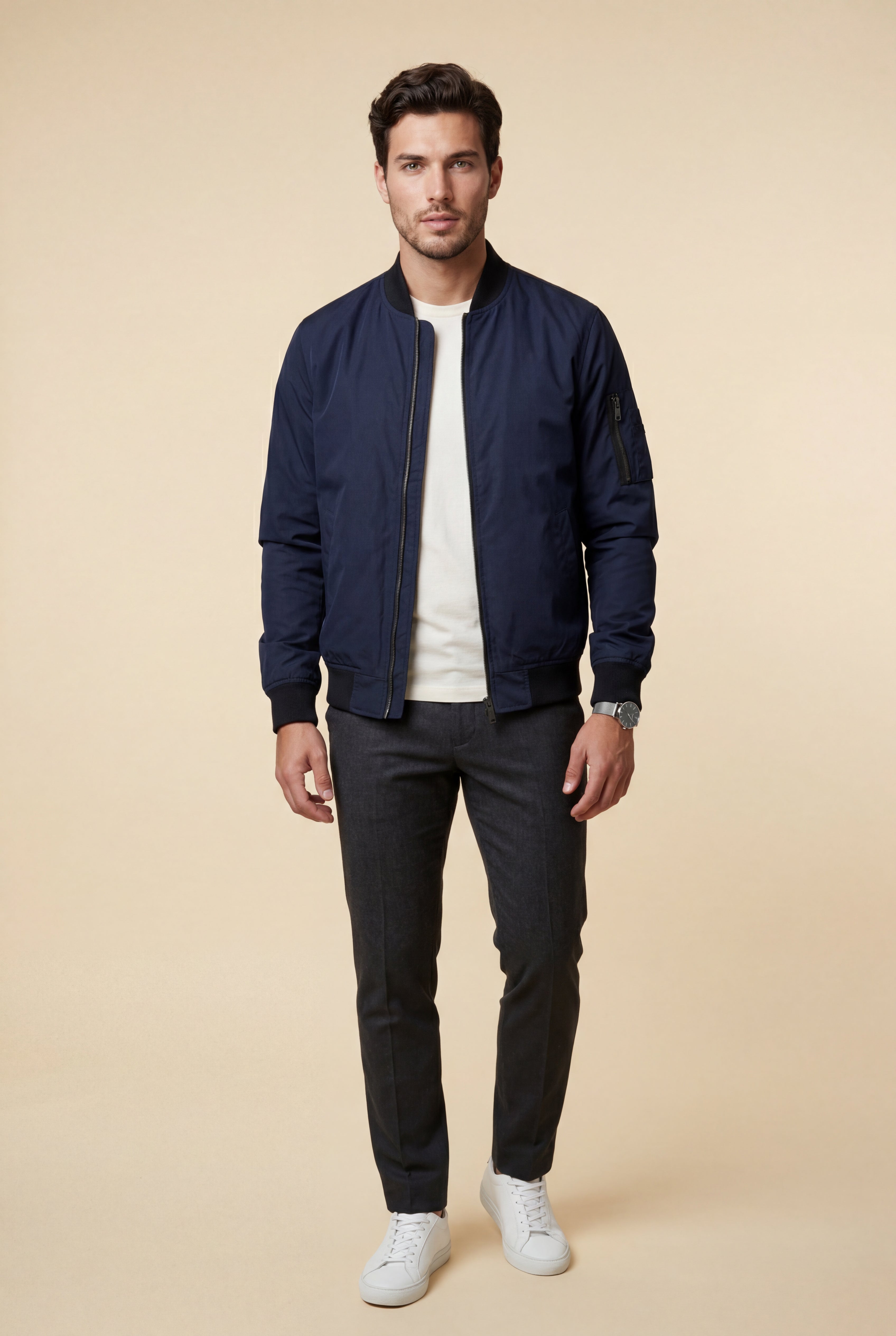 Liam | Men's Slim-Fit Minimalist Classic Bomber Jacket