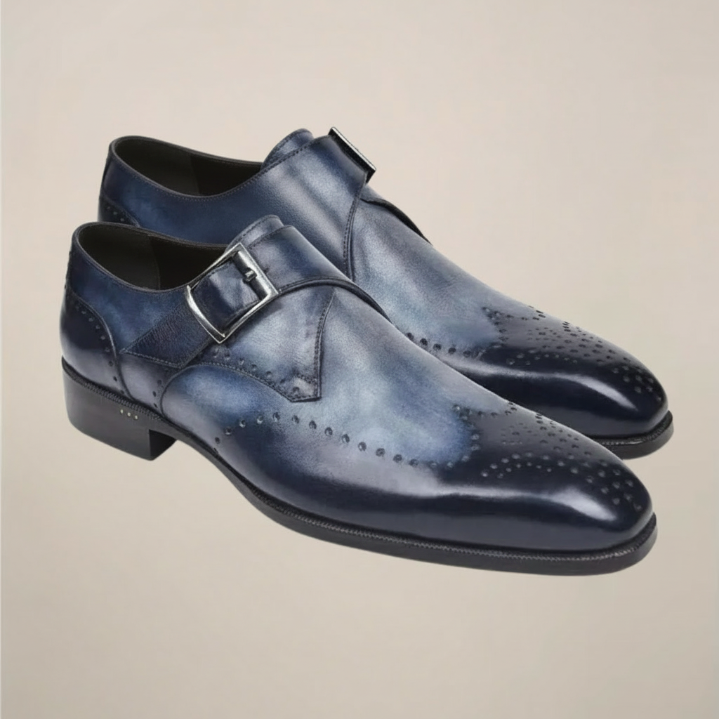 Liam | Monk Strap Brogue Dress Shoes with Wingtip Detailing