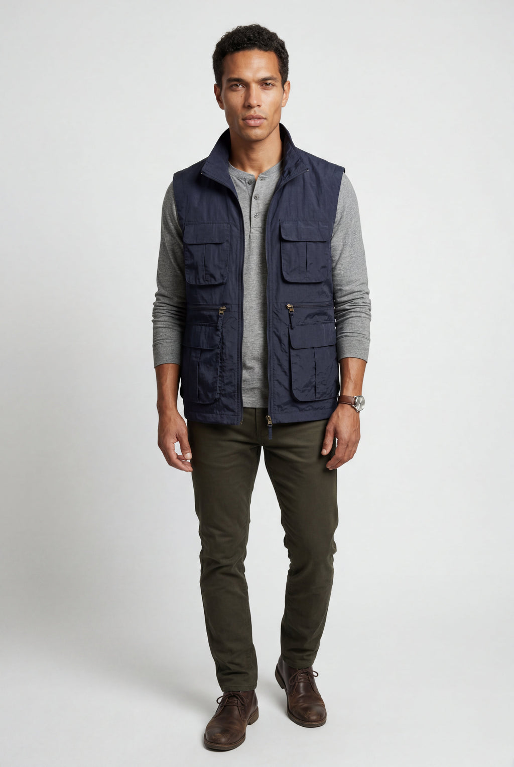 Liam | Multi-pocket Stand Collar Utility Vest