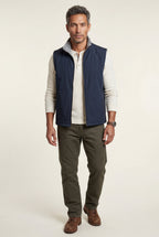 Liam | Navy Blue -lined Zip-front Vest with Strings