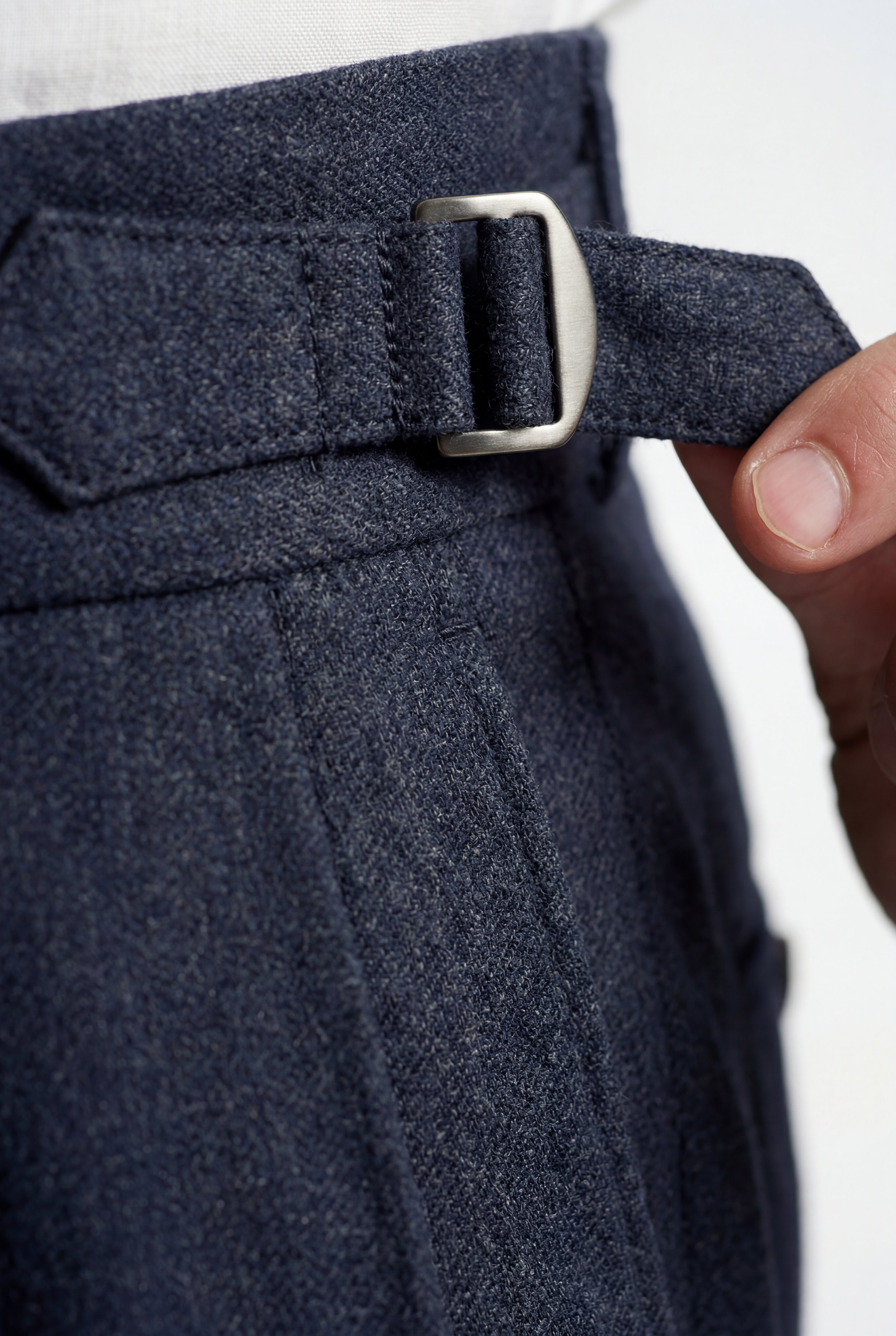 Liam | Navy Blue Relaxed Fit Trousers with Side Adjusters
