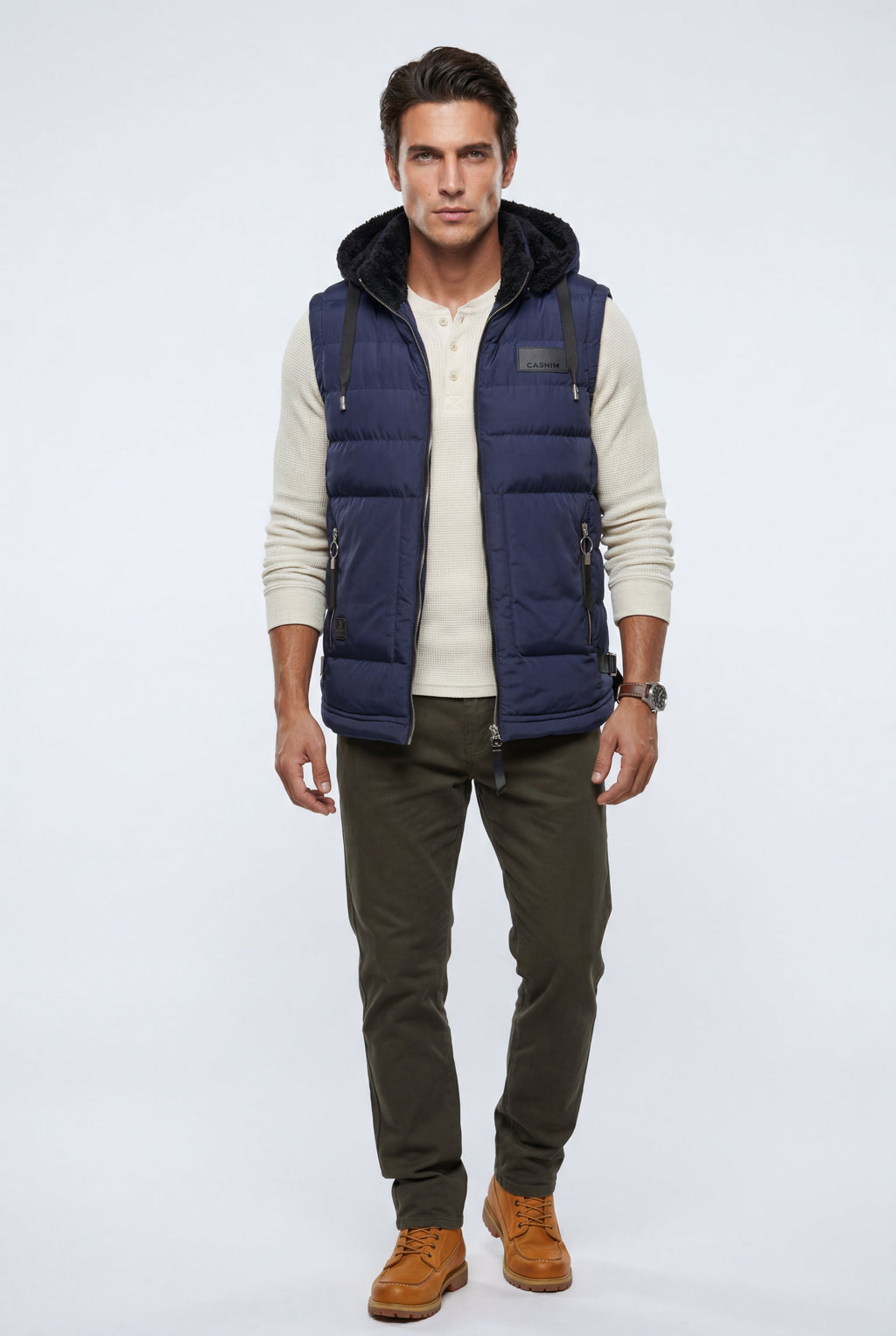 Liam | Quilted Hooded Puffer Vest with Zip Pockets