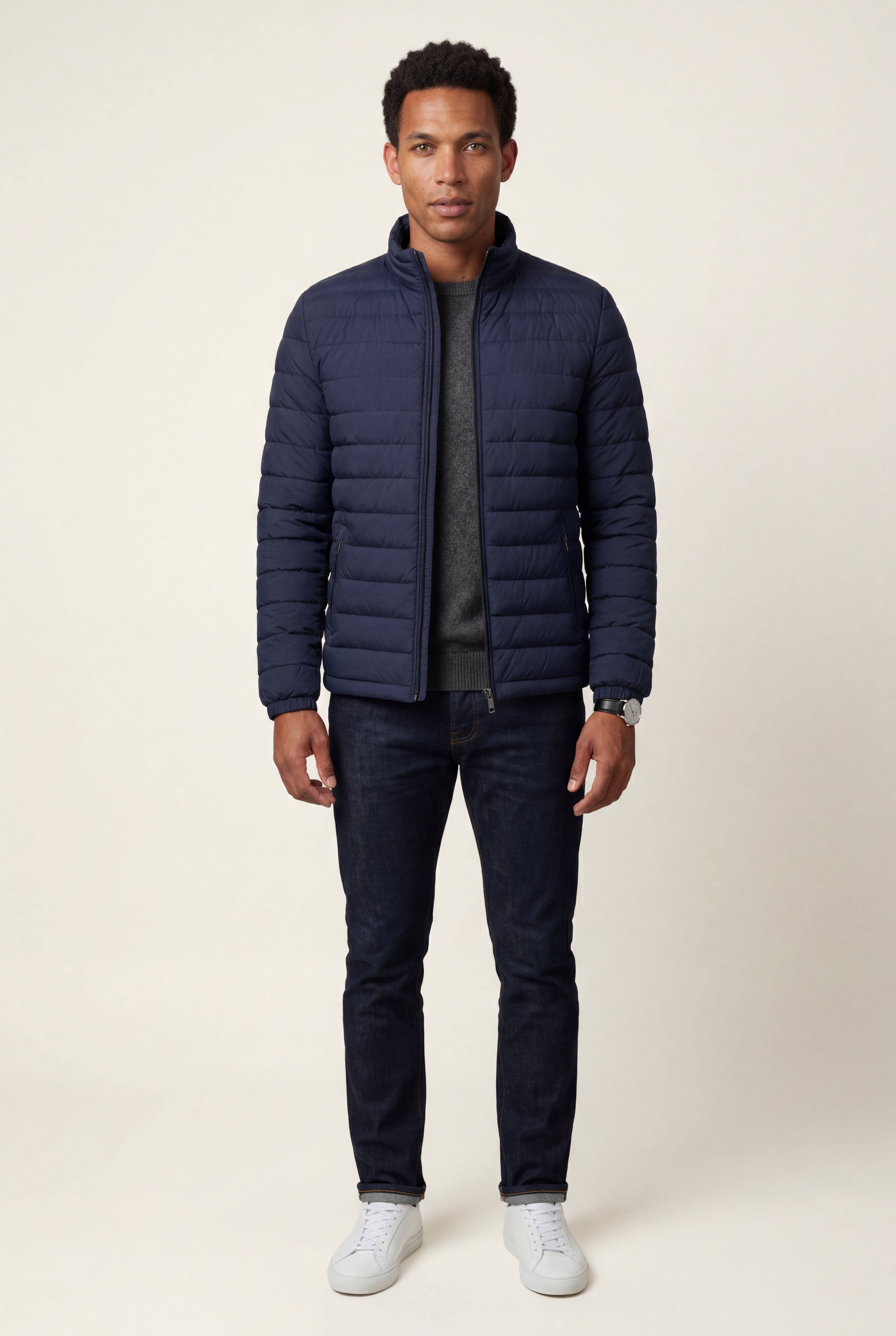 Liam | Quilted Stand Collar Lightweight Puffer Jacket