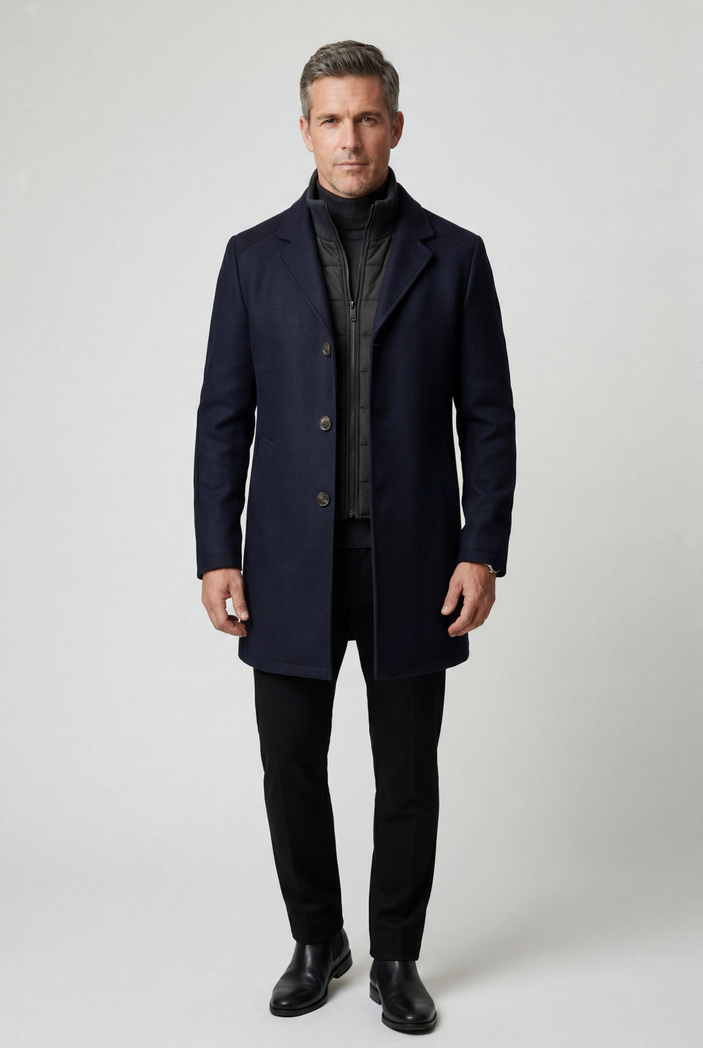 Liam | Tailored Three-button Winter Coat with Notched Lapel