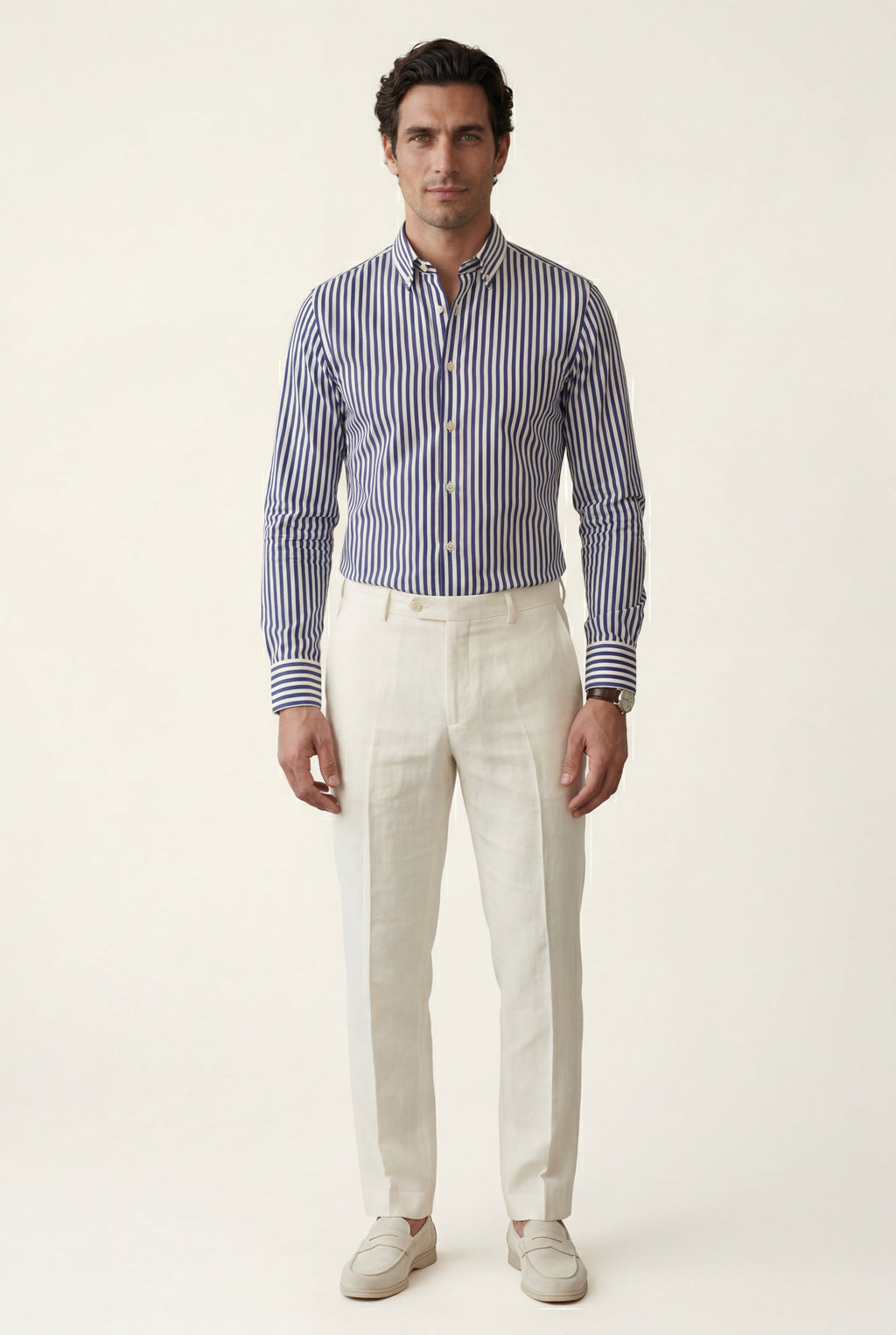 Liam | Tailored Vertical Stripe Button-down Dress Shirt
