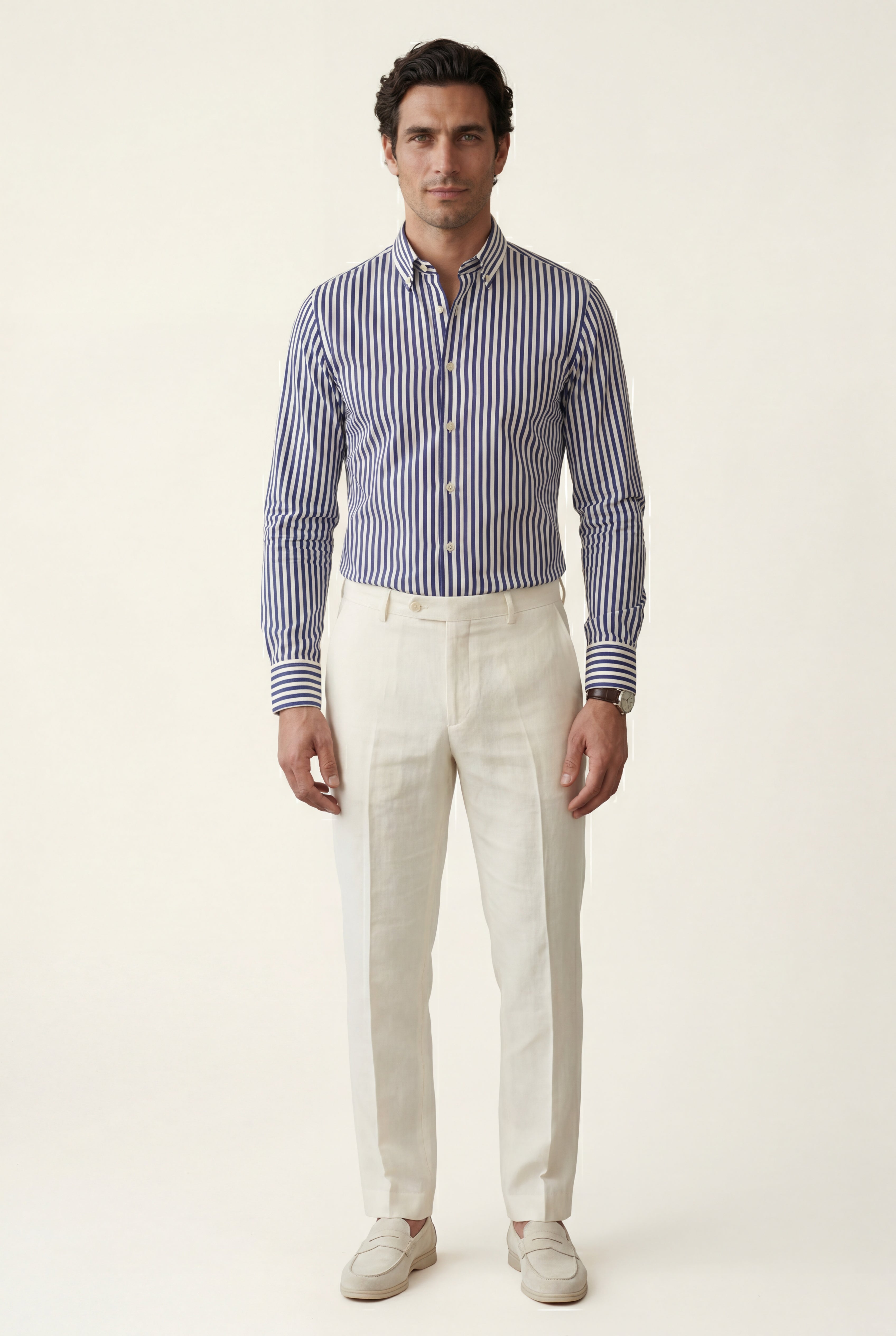 Liam | Tailored Vertical Stripe Button-down Dress Shirt