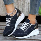 Lia | Wedge Platform Low-top Sneakers with Side Zip