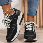 Lia | Wedge Platform Low-top Sneakers with Side Zip