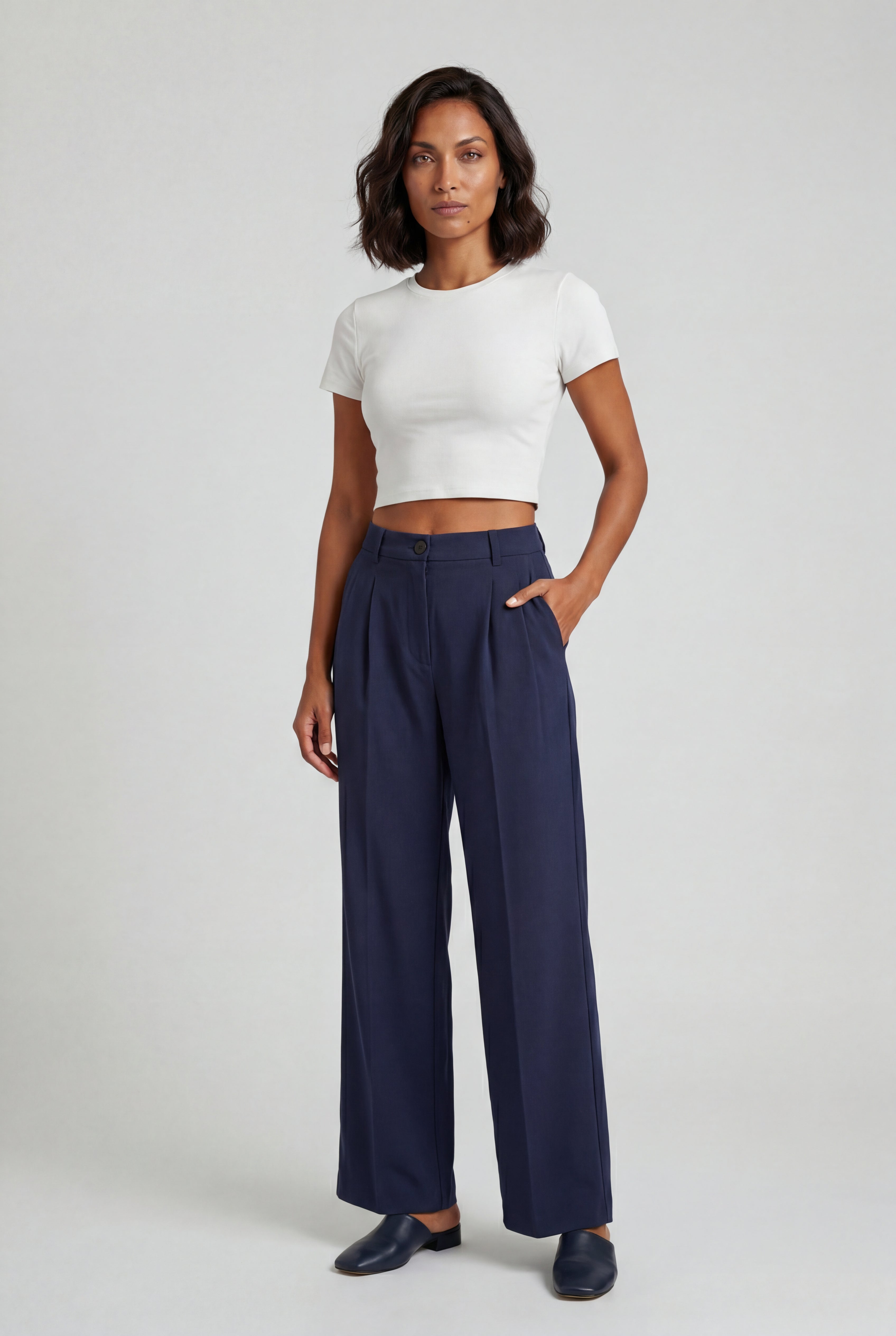 Lia | Wide Leg Office Trousers