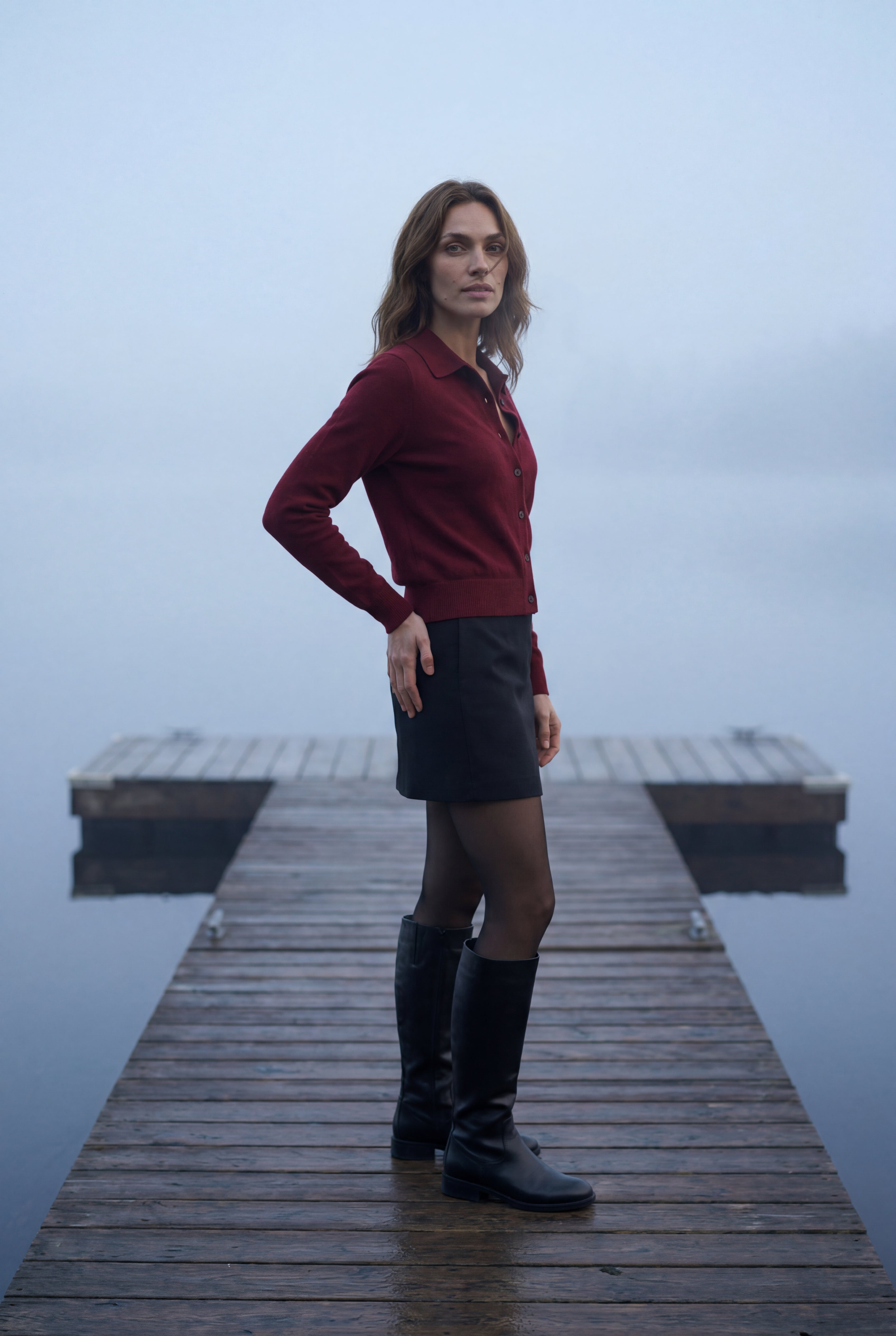 Women's Classic Collared Button-Down Cardigan Sweater | Senna