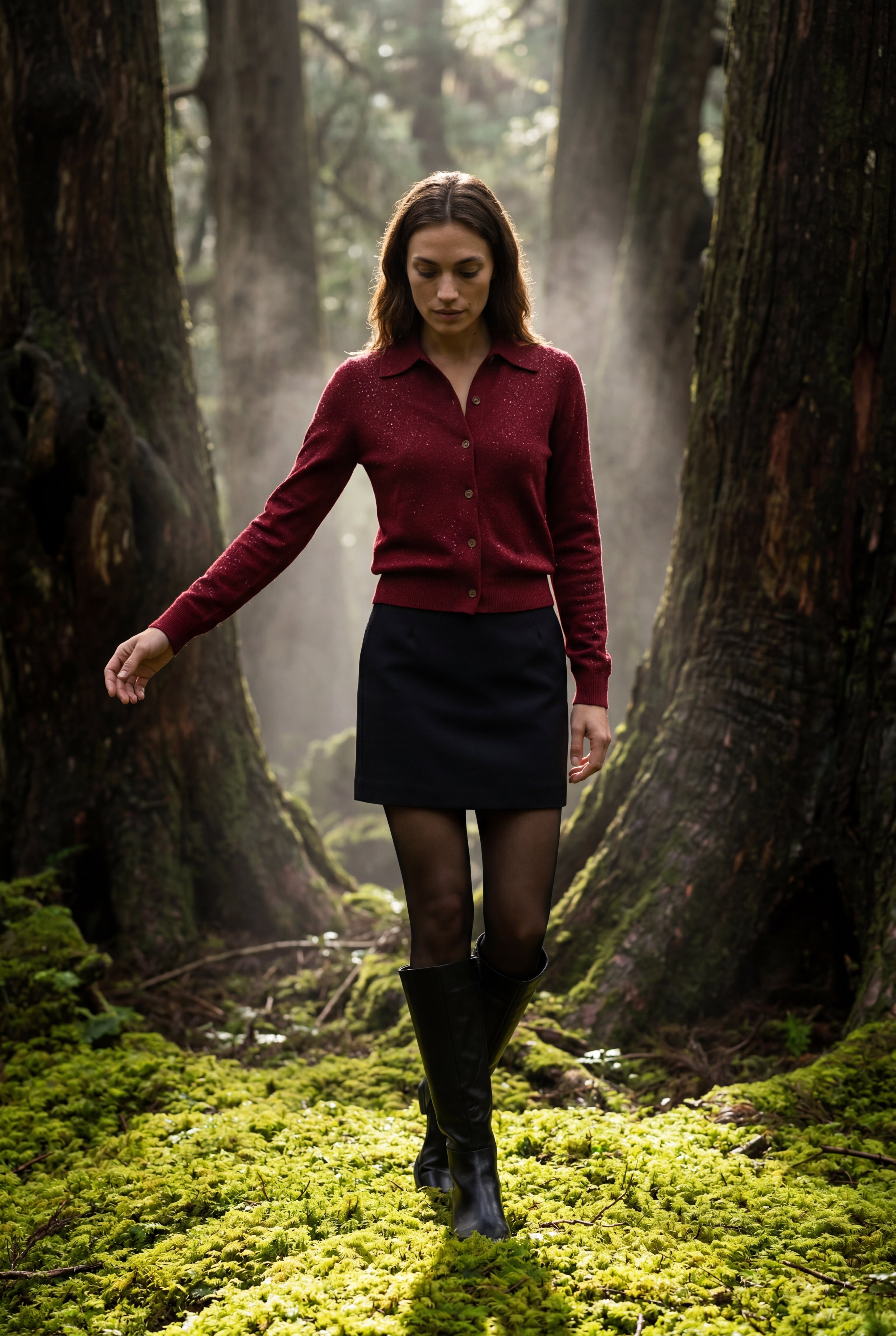 Women's Classic Collared Button-Down Cardigan Sweater | Senna