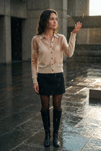 Women's Classic Collared Button-Down Cardigan Sweater | Senna