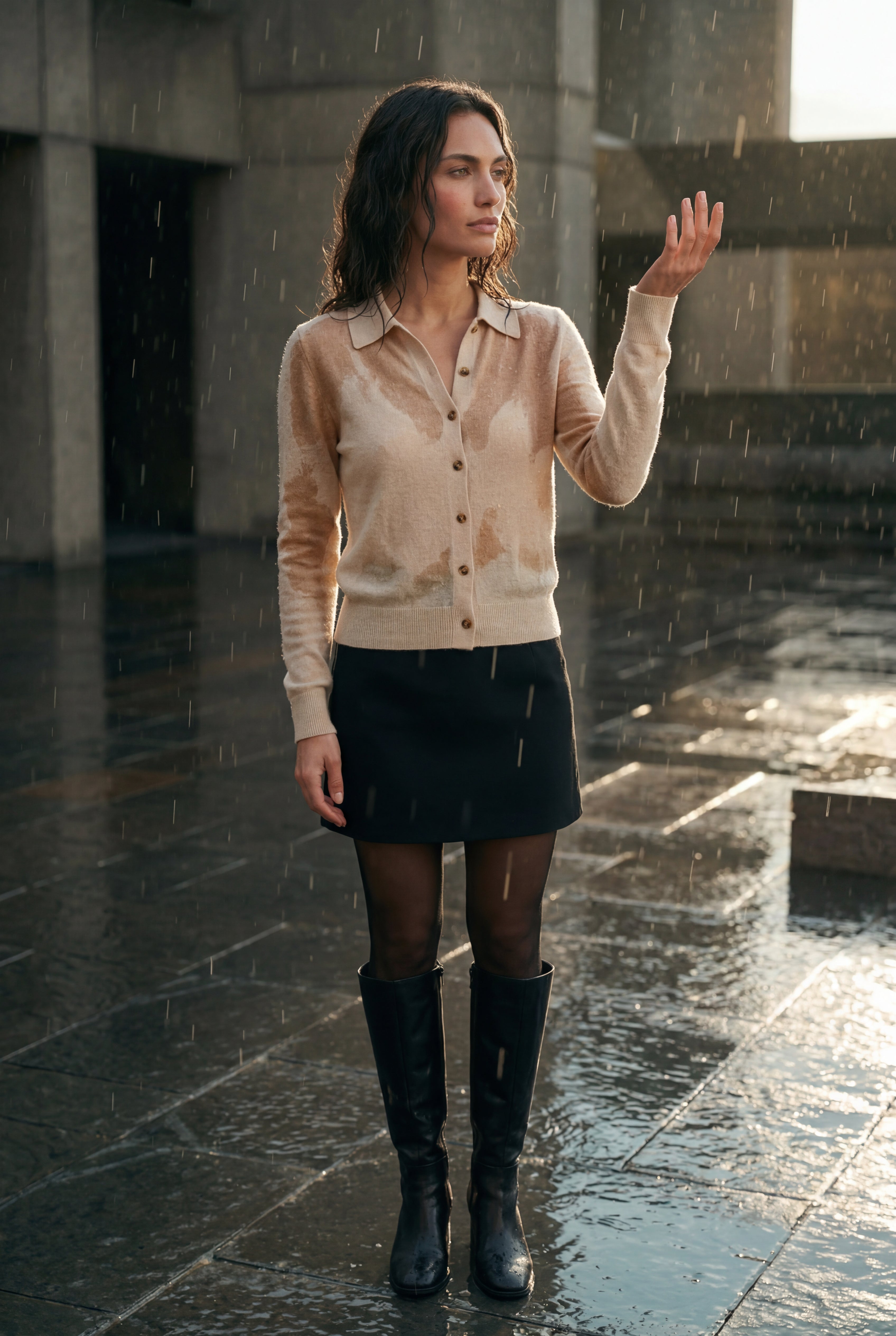 Women's Classic Collared Button-Down Cardigan Sweater | Senna