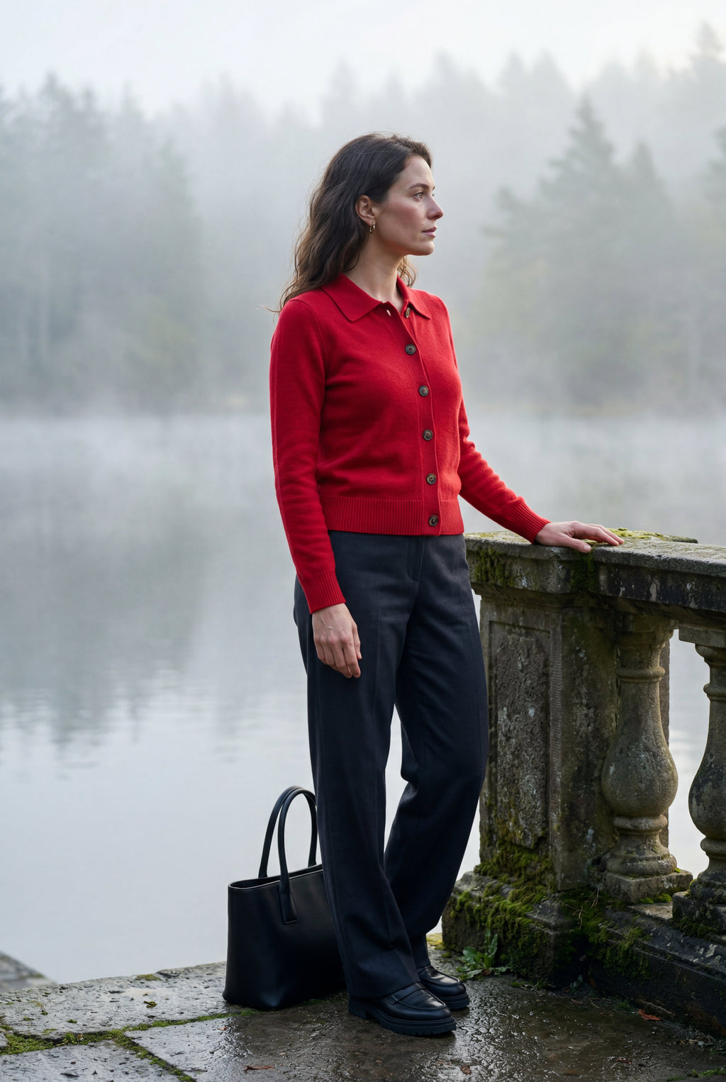 Women's Classic Collared Button-Down Cardigan Sweater | Senna