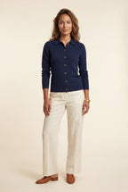 Women's Classic Collared Button-Down Cardigan Sweater | Senna