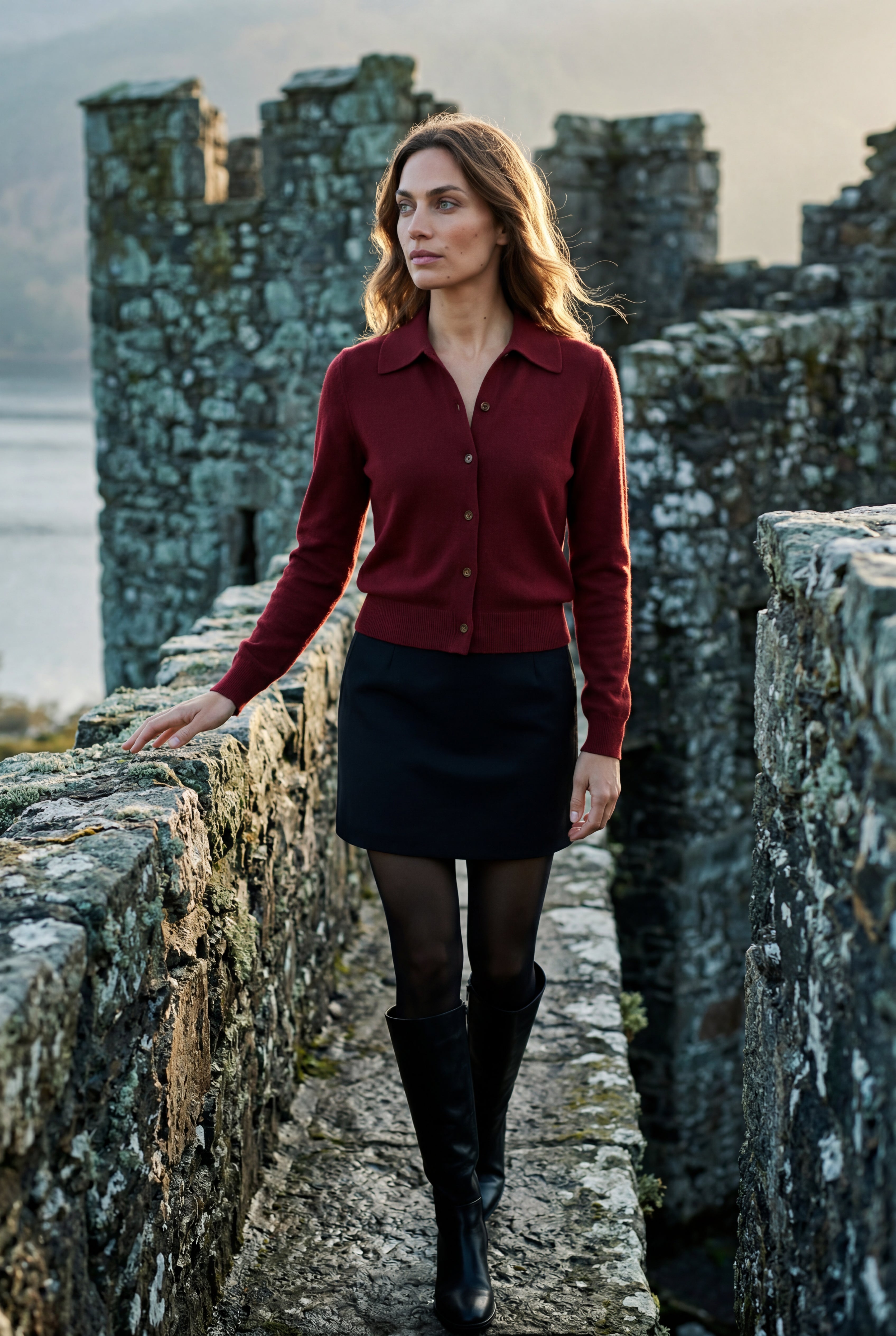 Women's Classic Collared Button-Down Cardigan Sweater | Senna