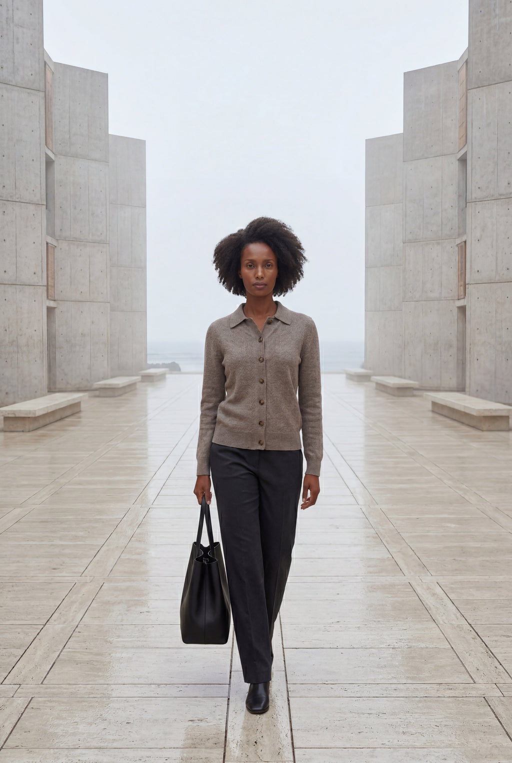 Women's Classic Collared Button-Down Cardigan Sweater | Senna