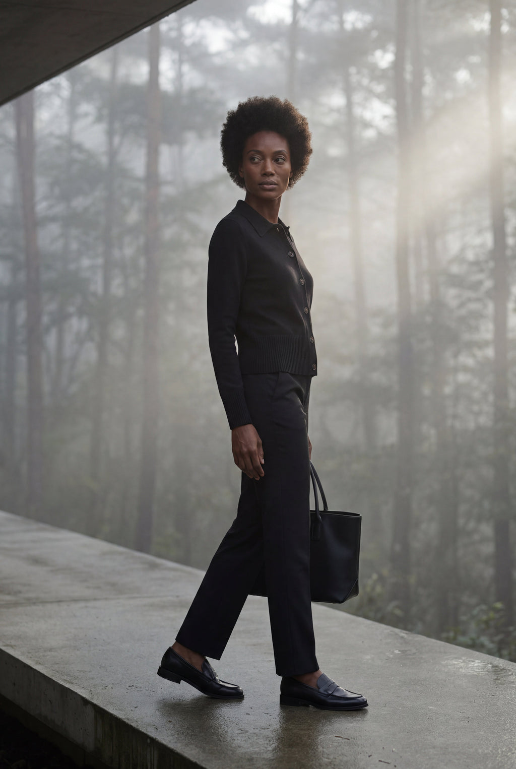 Women's Classic Collared Button-Down Cardigan Sweater | Senna