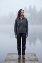 Elcevi | Contrast Collar Pullover Sweater For Women