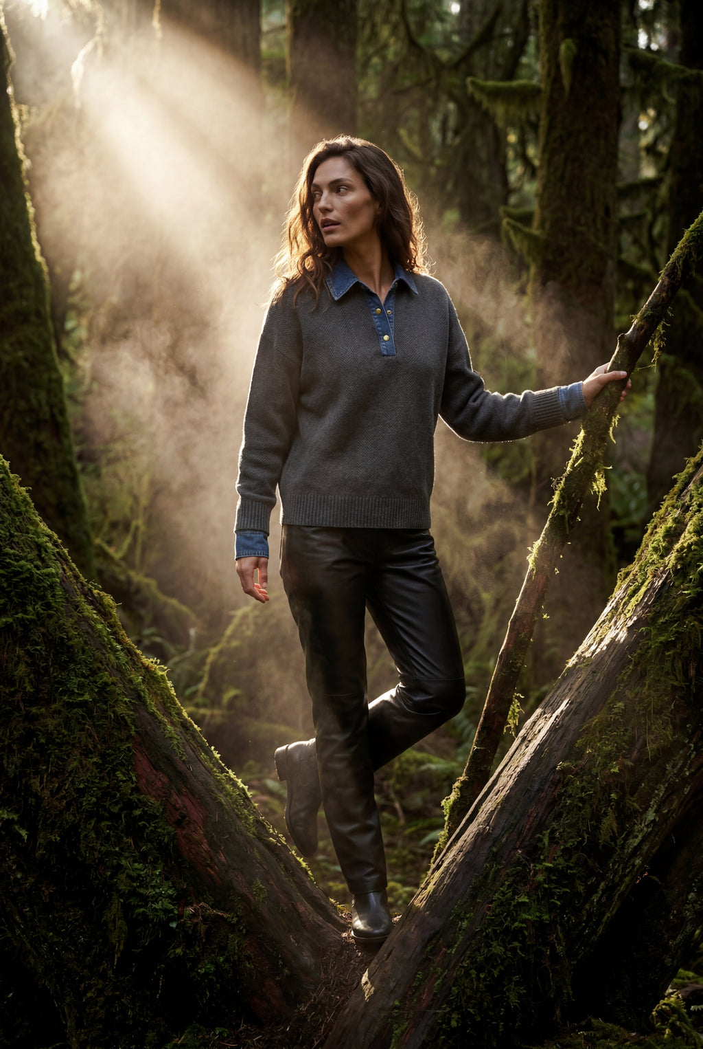 Elcevi | Contrast Collar Pullover Sweater For Women