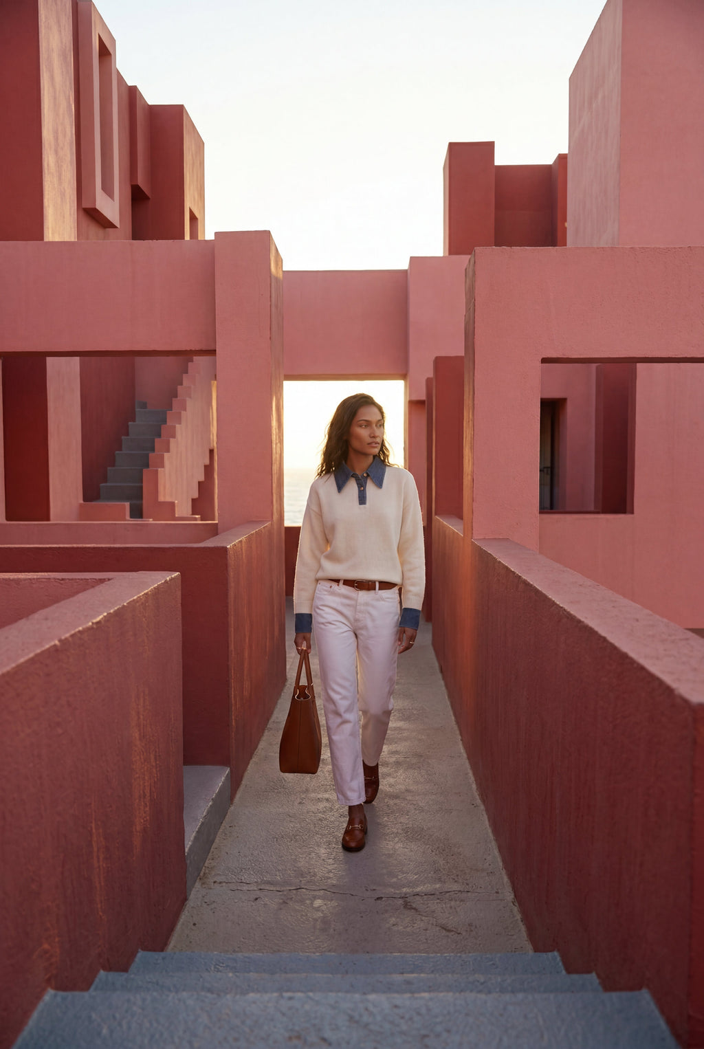 Elcevi | Contrast Collar Pullover Sweater For Women