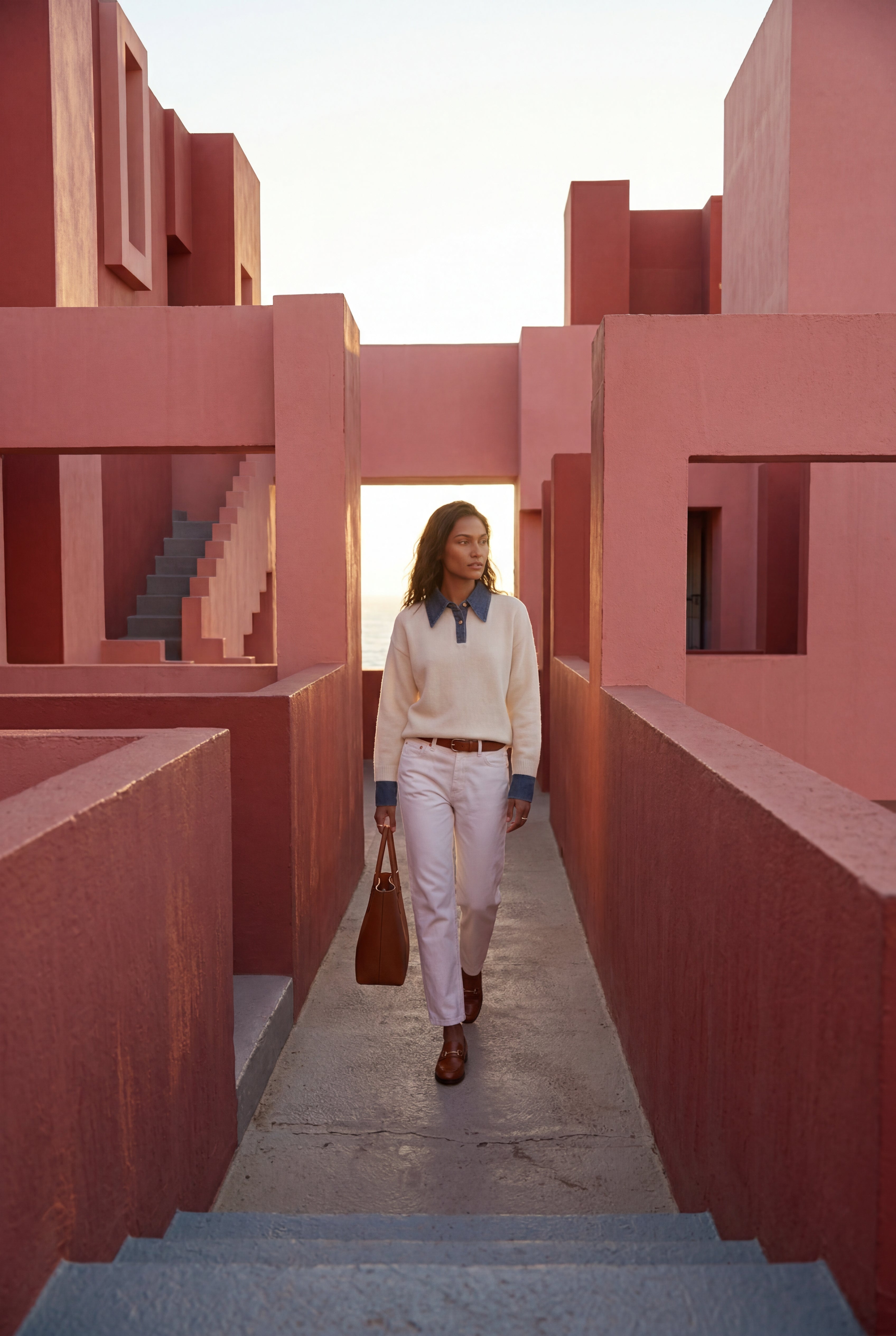 Elcevi | Contrast Collar Pullover Sweater For Women