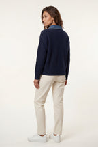 Elcevi | Contrast Collar Pullover Sweater For Women