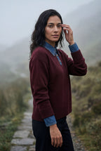 Elcevi | Contrast Collar Pullover Sweater For Women