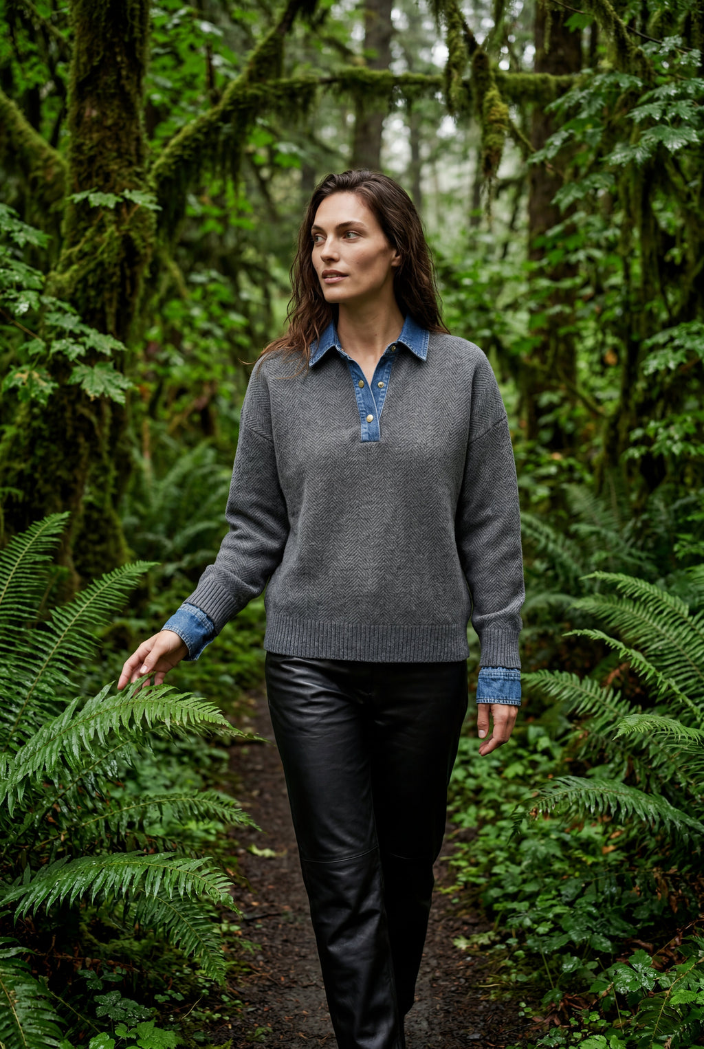 Elcevi | Contrast Collar Pullover Sweater For Women