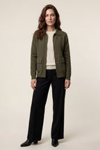 Button-up Collared Cardigan with Patch Pockets | Senna