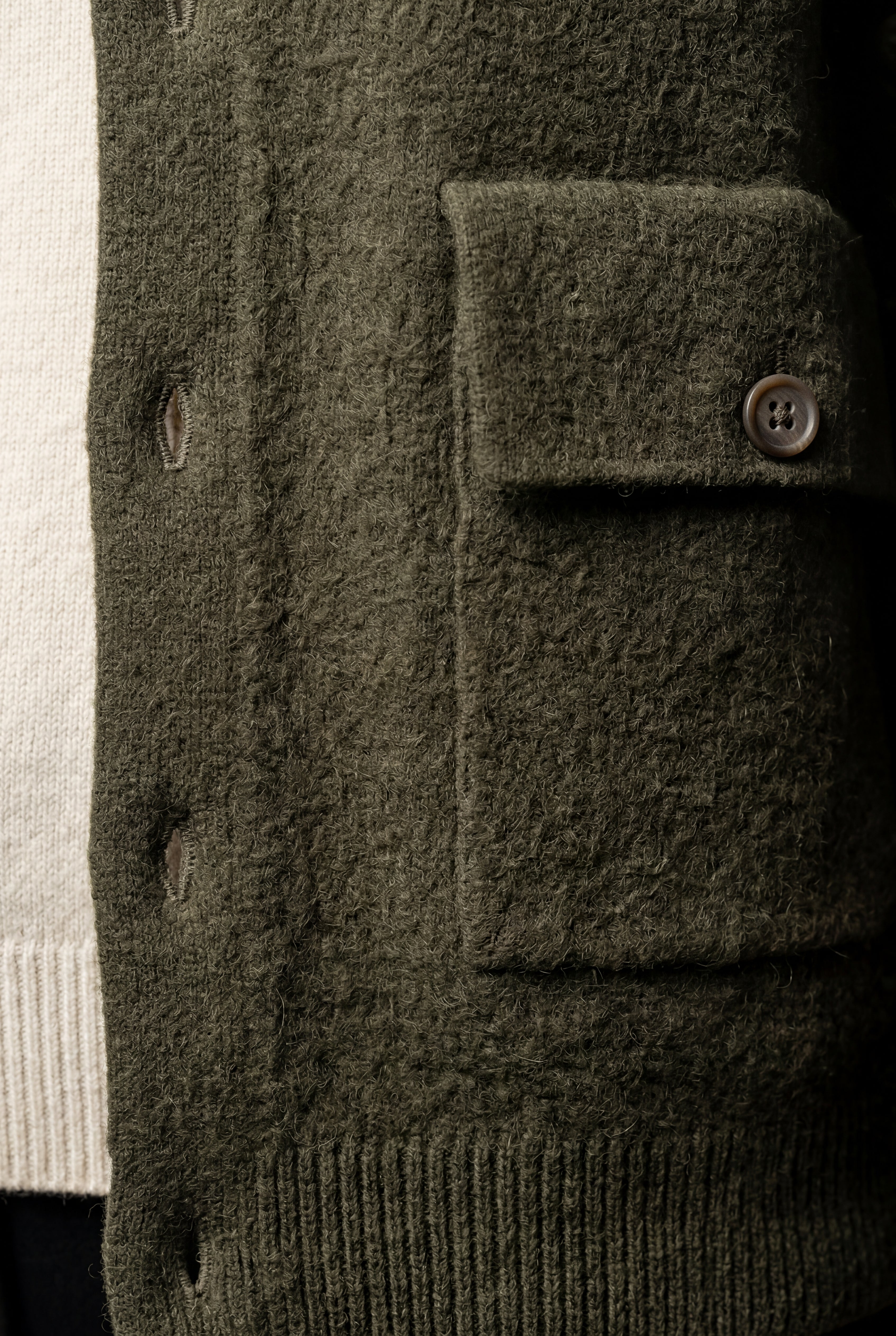 Button-up Collared Cardigan with Patch Pockets | Senna