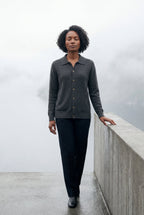 Button-up Collared Cardigan with Patch Pockets | Senna