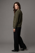 Button-up Collared Cardigan with Patch Pockets | Senna