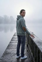 Liam | Contrast Elbow Patch Pullover Hoodie with Drawstring Hood
