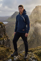 Liam | Contrast Elbow Patch Pullover Hoodie with Drawstring Hood