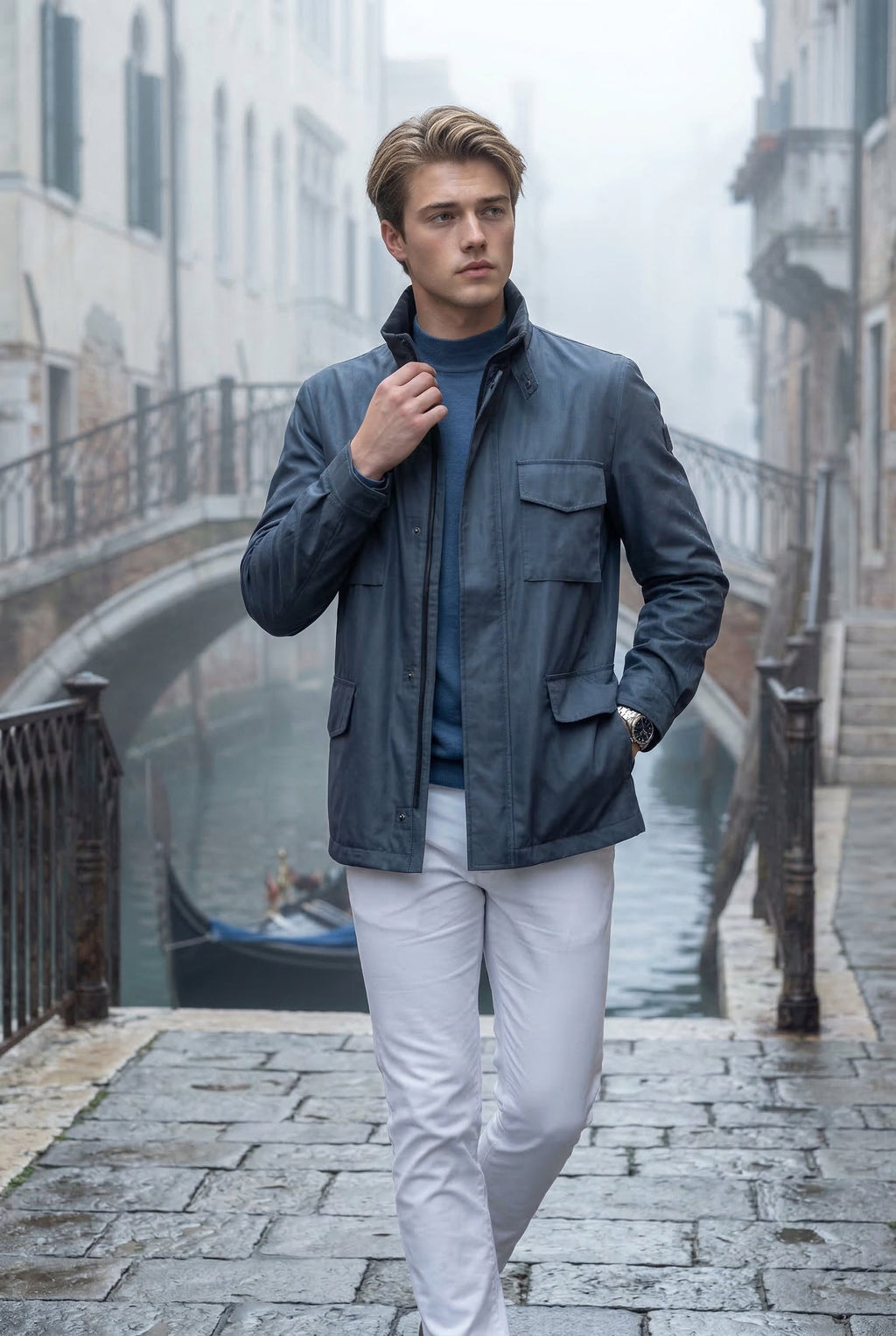 Liam | Matte Utility Pocket Field Jacket with Epaulettes