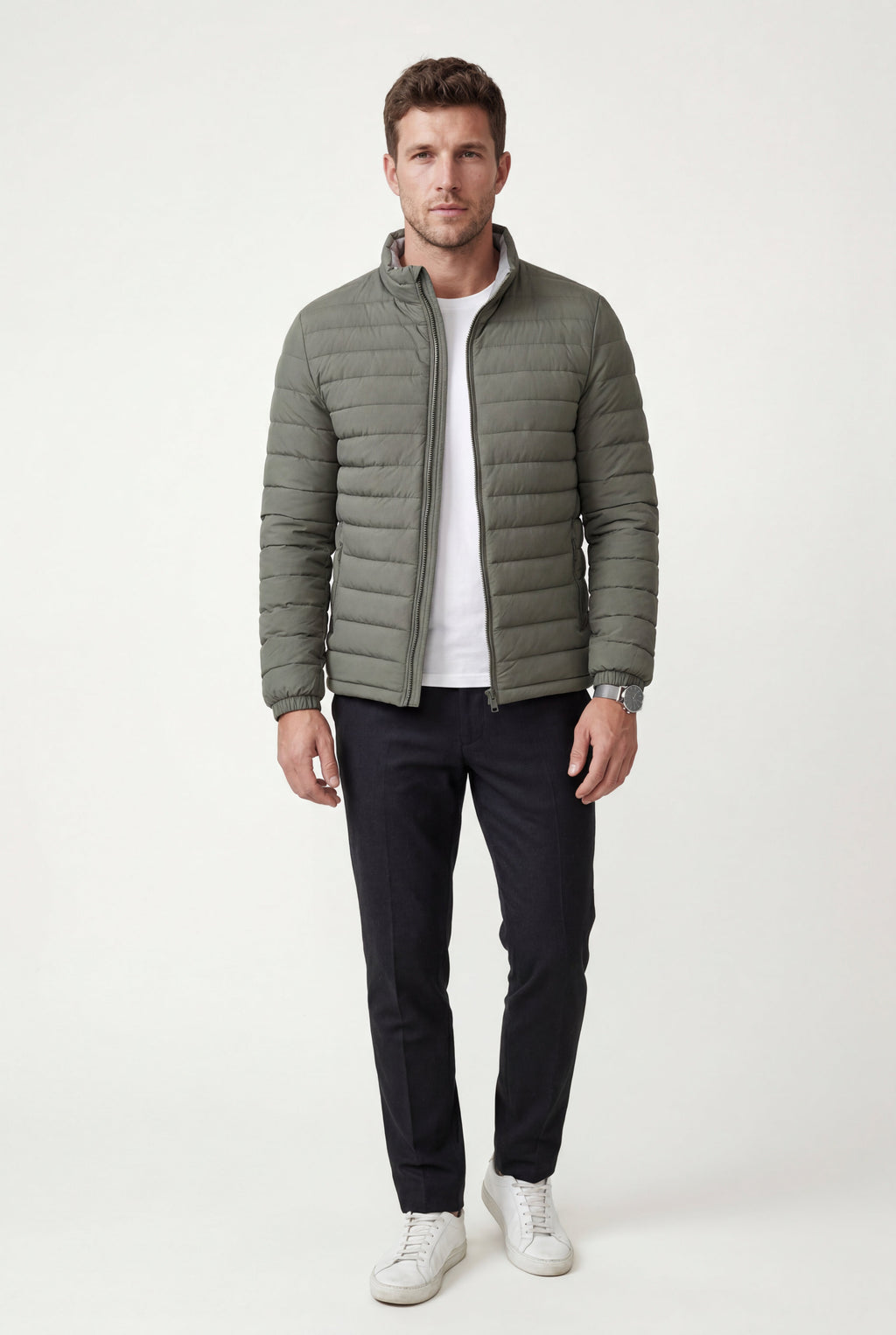 Liam | Quilted Stand Collar Lightweight Puffer Jacket