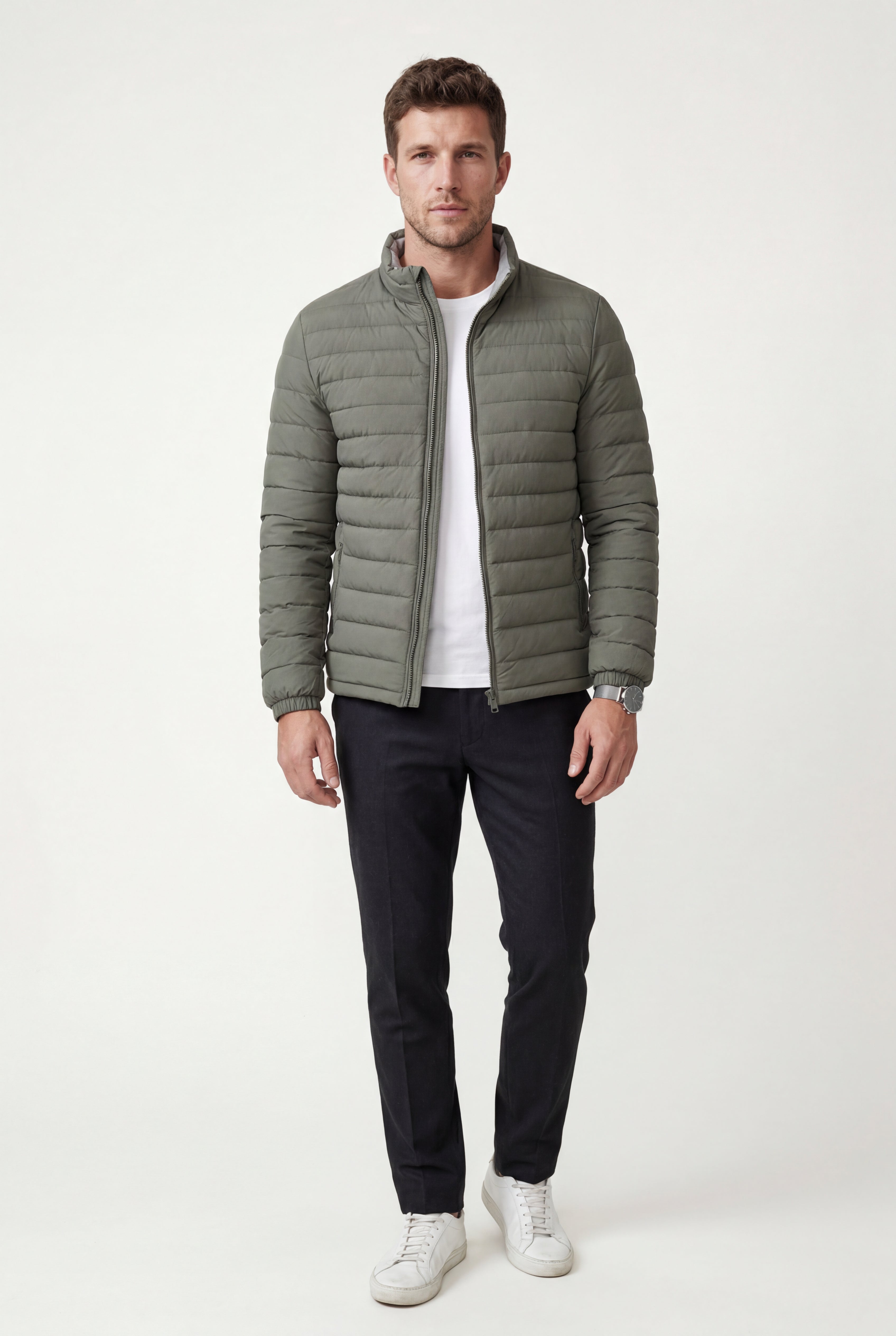 Liam | Quilted Stand Collar Lightweight Puffer Jacket