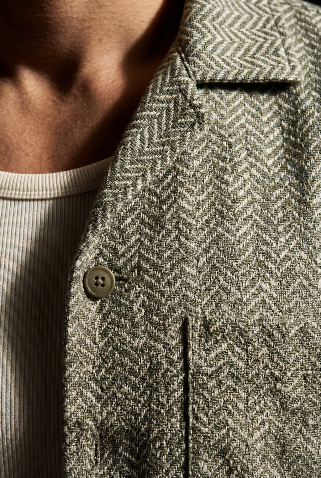 Liam | Sage Green Micro Print Relaxed Fit Shirt and Shorts Set