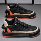Gio | Quilted Streetwear Low-top Sneakers with Bold Ribbed Sole