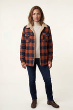 Women's -Lined Plaid Relaxed Shirt Jacket | Senna