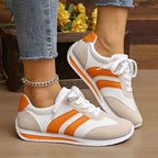 Lia | Women's Retro-Inspired Lace-Up Sneakers with White Sole