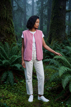Elcevi | Boxy Snap-button Vest with Contrast Edge Trim For Women